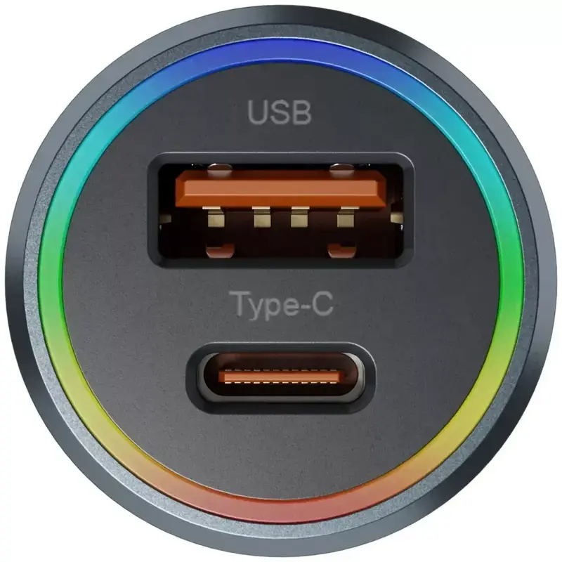 Автомобільний зарядний пристрій Proove Double Energy Plus 53W (USB + Type-C) сірий - фото - №3