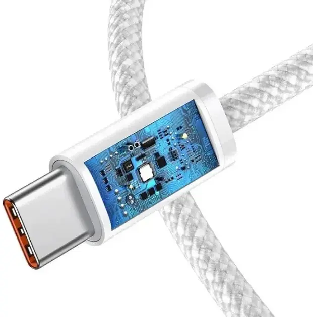 Kабель USB-С to USB-C Keephone Woven Cable (KPWCACC1MWH) 1M 60W білий - фото - №4