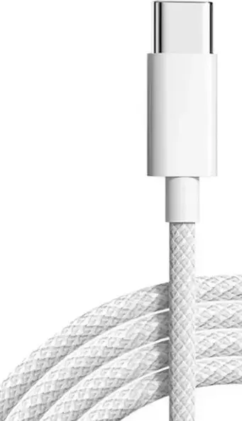 Kабель USB-С to USB-C Keephone Woven Cable (KPWCACC1MWH) 1M 60W білий - фото - №3