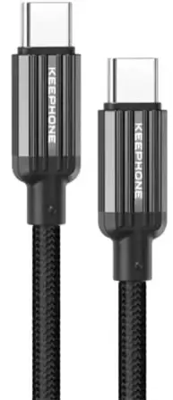 Kабель USB-С to USB-C Keephone Pitta (KPPITTACCBK) 1.2M 60W чорний - фото - №0