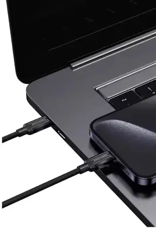 Kабель USB-С to USB-C Keephone Pitta (KPPITTACCBK) 1.2M 60W чорний - фото - №1