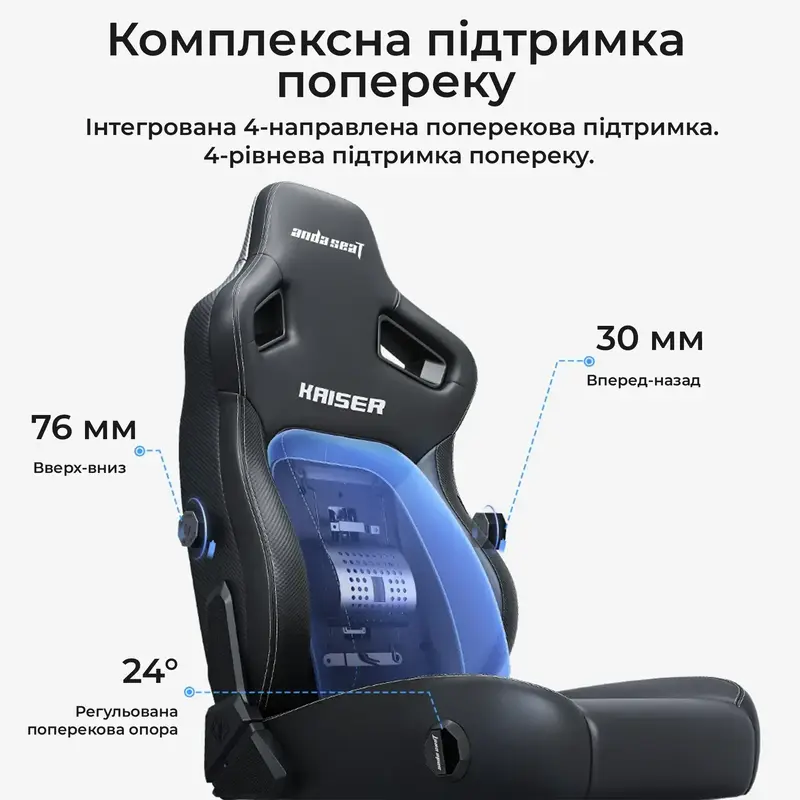 Игровое кресло Anda Seat Kaiser 4 V2 Size XL Black PVC - фото - №10