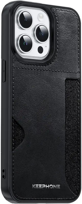 Чохол Keephone Carmen Series Leather Case for 15 Pro Black (MC-0125ip15pblk) - фото - №1