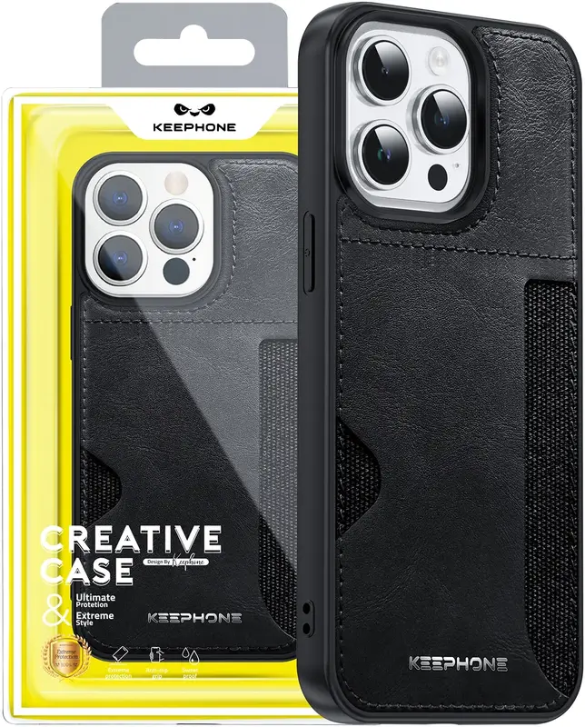 Чохол Keephone Carmen Series Leather Case for 15 Pro Black (MC-0125ip15pblk) - фото - №2