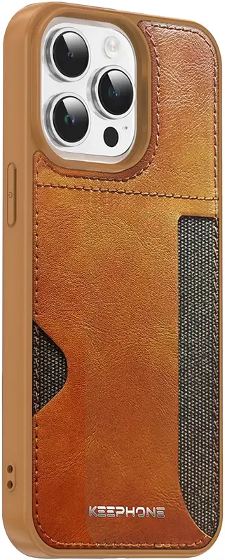 Чохол Keephone Carmen Series Leather Case for 15 Pro Brown (MC-0125ip15pbrn) - фото - №1