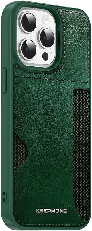 Чехол Keephone Carmen Series Leather Case for 15 Pro Green (MC-0125ip15pgrn) - фото - №1