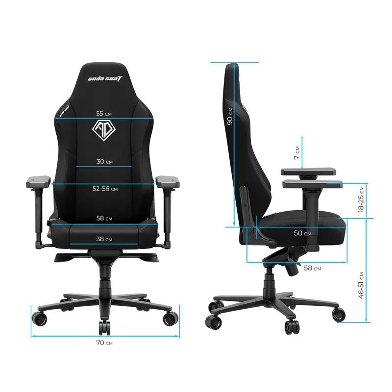 Ігрове крісло Anda Seat Phantom 3 XL Dark Gray Fabric - фото - №8