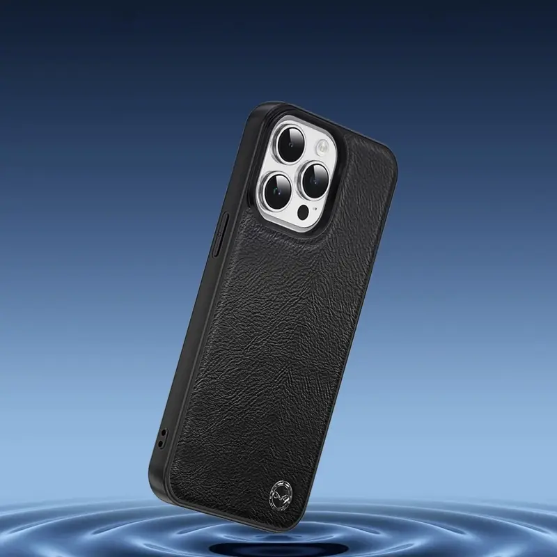 Чохол Keephone Lucca Waxed Leather Case for 15 Pro Black (MC-0078ip15pblk) - фото - №4