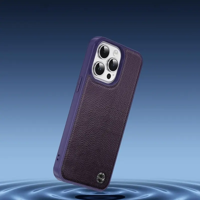 Чехол Keephone Lucca Waxed Leather Case for 15 Pro Purple (MC-0078ip15pprp) - фото - №4