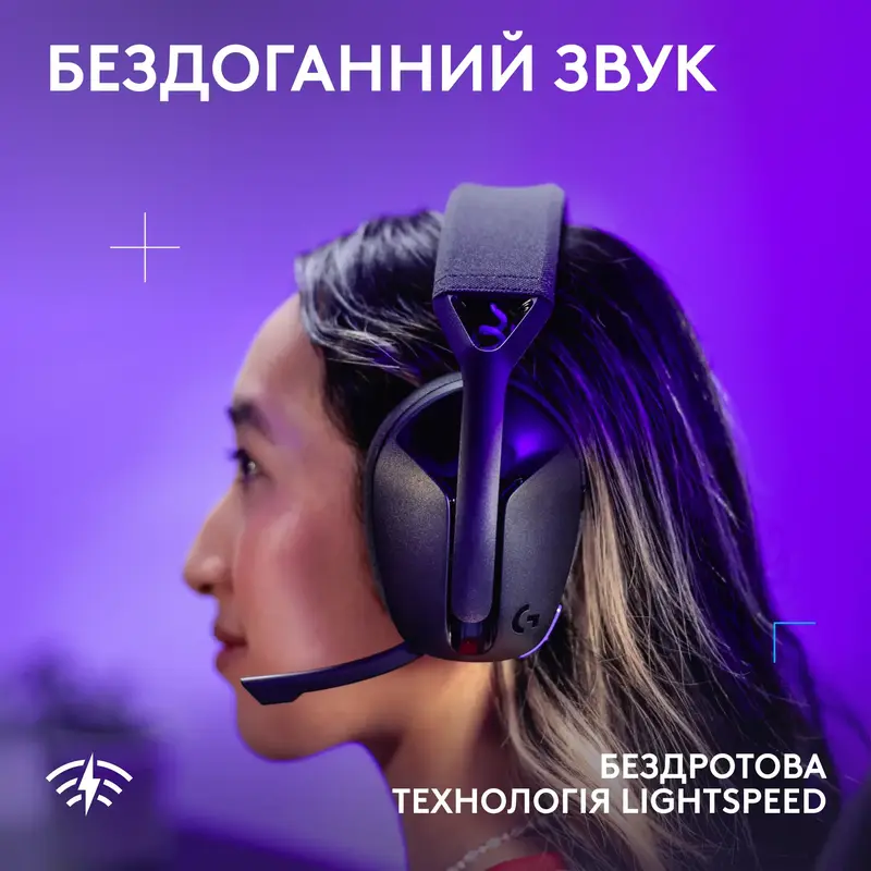 Бездротова ігрова гарнітура Logitech G321 LIGHTSPEED - Black - фото - №3