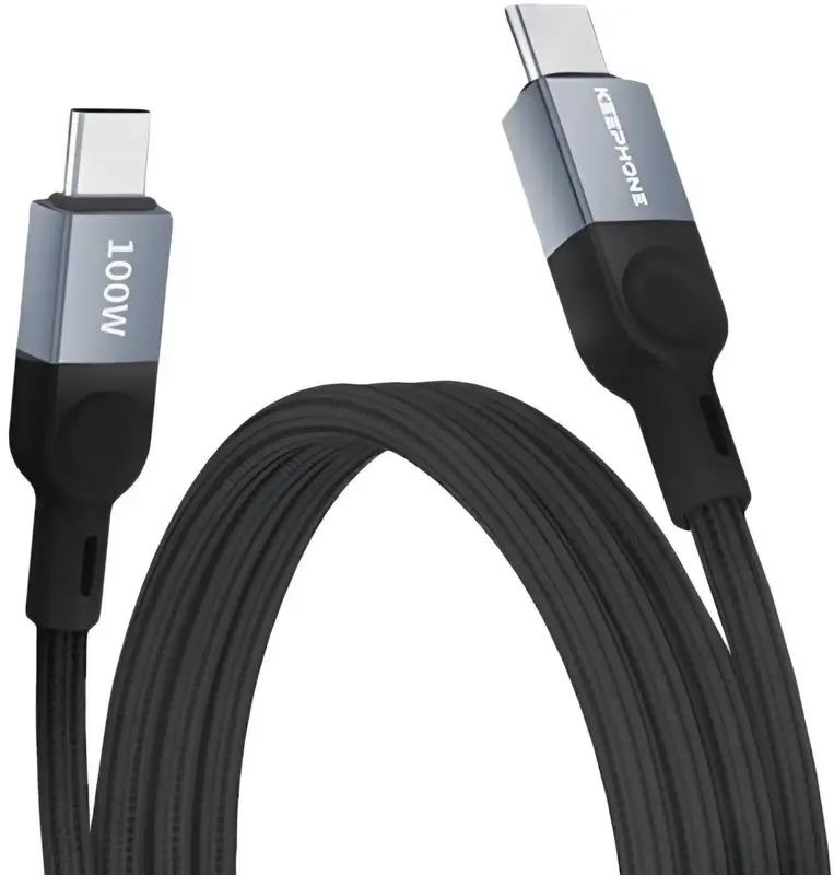 Kабель USB-С to USB-C Keephone MagCoil (KPMAGCCBK) 1 M PD 100W чорний - фото - №4