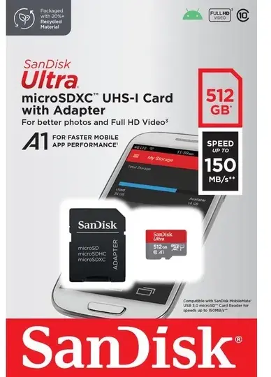Карта пам'яті microSD SanDisk SDXC 512GB UHS-I W/A SDSQUAC-512G-GN6MA - фото - №3