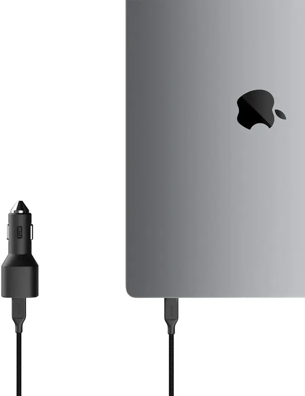 Зарядний пристрій Nomad Dual Port USB-C 70W Car Black (NM01895985) - фото - №1