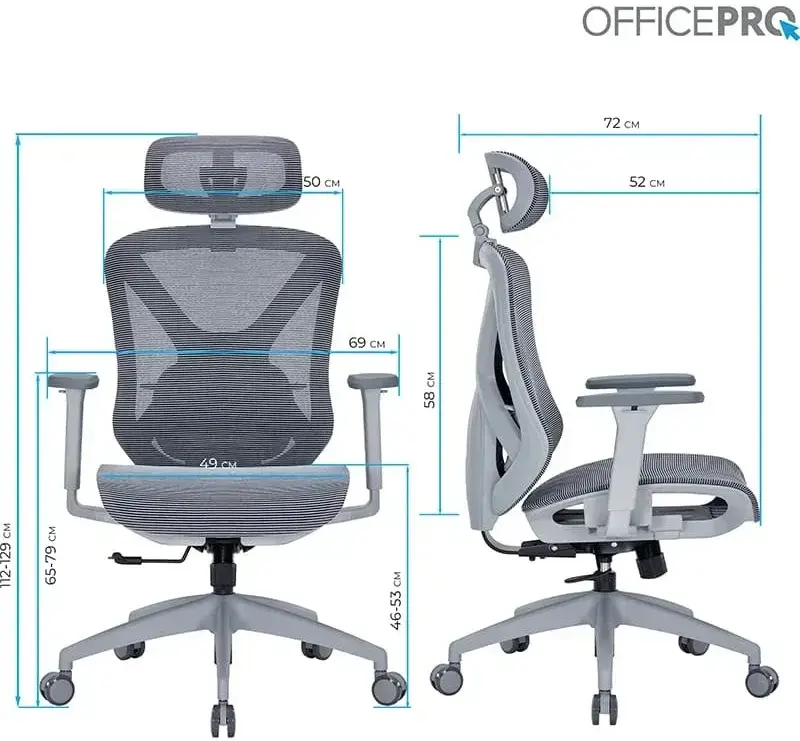 Крісло офісне Officepro Atlas OC630G-DG-DG Gray/Dark Gray - фото - №4