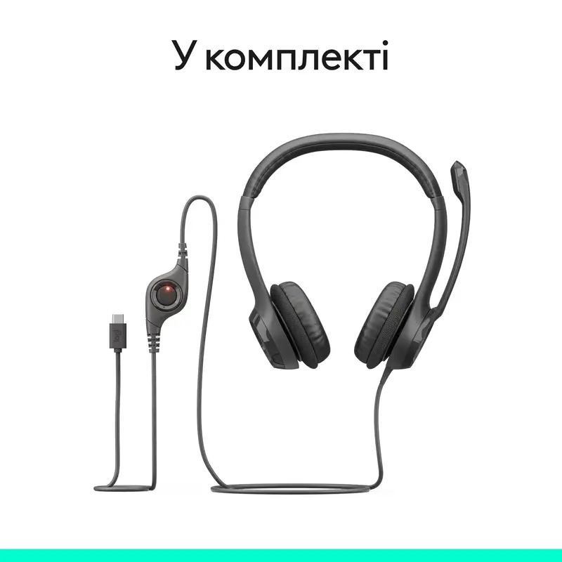 Гарнітура Logitech H390 USB-C Computer Headset - MIDNIGHT BLACK - фото - №9