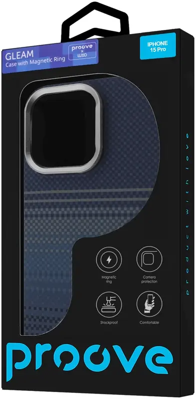 Чохол Proove Gleam Case with Magnetic Ring iPhone 15 Pro (blue stripes) - фото - №2