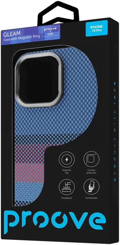 Чохол Proove Gleam Case with Magnetic Ring iPhone 15 Pro (blue border) - фото - №2