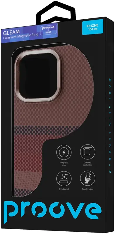 Чохол Proove Gleam Case with Magnetic Ring iPhone 15 Pro (gold borders) - фото - №3