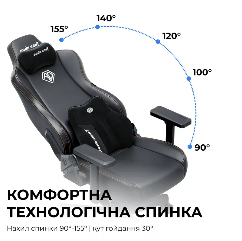 Ігрове крісло Anda Seat Kaiser 3E XL Dark Grey Fabric - фото - №13
