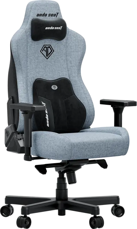 Ігрове крісло Anda Seat Kaiser 3E XL Сіро-блакитна тканина - фото - №1