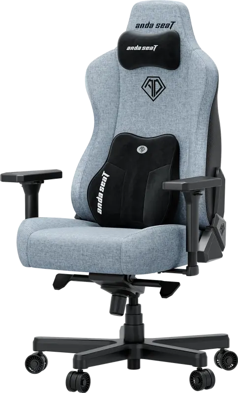 Ігрове крісло Anda Seat Kaiser 3E XL Сіро-блакитна тканина - фото - №2