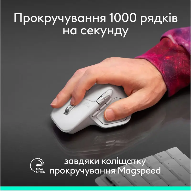 Миша Logitech MX Master 4 for Mac Performance Wireless Mouse - WHITE SILVER - фото - №3