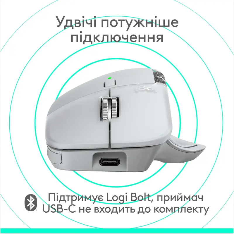 Миша Logitech MX Master 4 for Mac Performance Wireless Mouse - WHITE SILVER - фото - №5