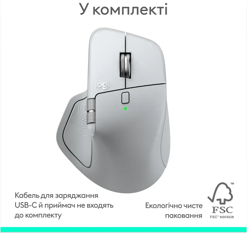 Миша Logitech MX Master 4 for Mac Performance Wireless Mouse - WHITE SILVER - фото - №10