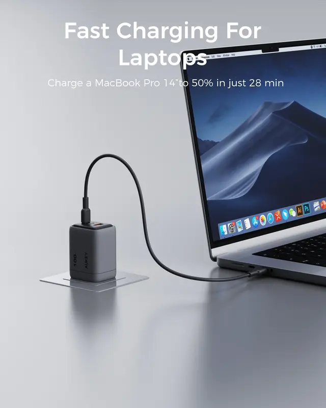 Ун. МЗП Aukey Comet Mix (PA-C5) 100W GaN 2хType-C + USB - фото - №8