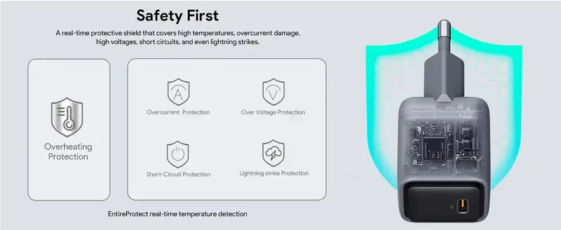 Ун. МЗП Aukey Comet Mini (PA-C1) 30W GaN PD Type-C чорний - фото - №12