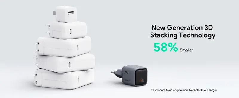 Ун. МЗП Aukey Comet Mini (PA-C1) 30W GaN PD Type-C чорний - фото - №10