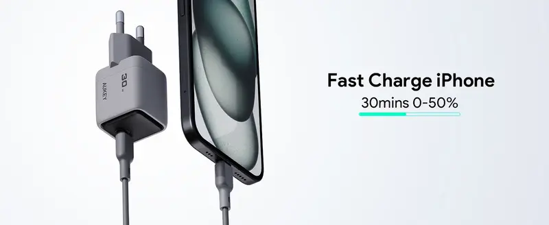 Ун. МЗП Aukey Comet Mini (PA-C1) 30W GaN PD Type-C чорний - фото - №9