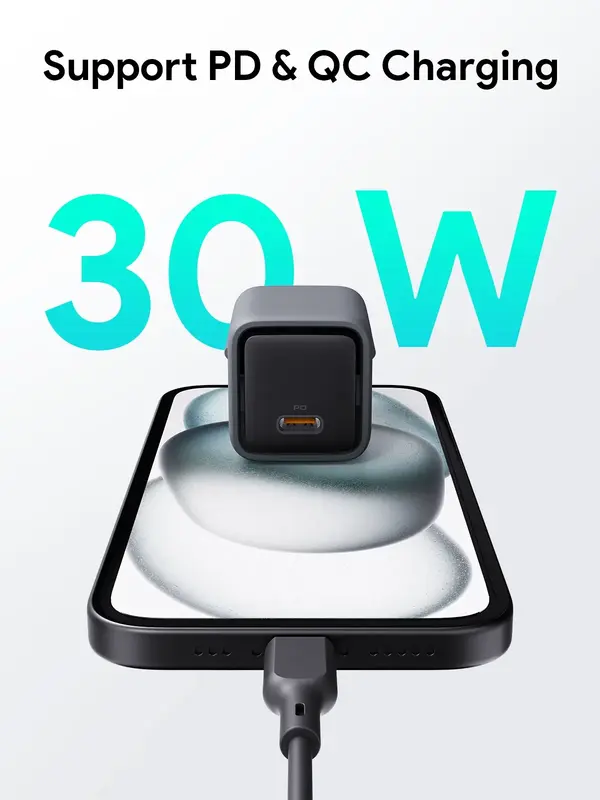 Ун. МЗП Aukey Comet Mini (PA-C1) 30W GaN PD Type-C чорний - фото - №7