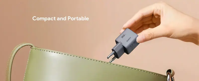 Ун. МЗП Aukey Comet Mini (PA-C1) 30W GaN PD Type-C чорний - фото - №1