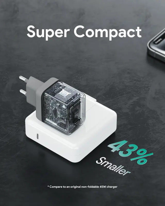 Ун. МЗП Aukey Comet (PA-C2) 45W GaN PD Type-C чорний - фото - №11