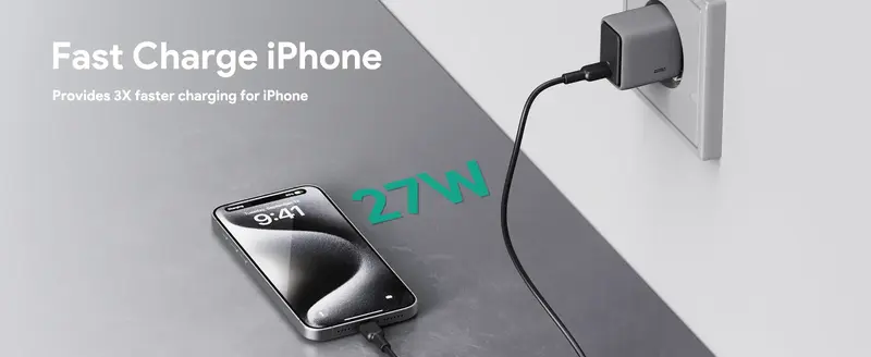 Ун. МЗП Aukey Comet (PA-C2) 45W GaN PD Type-C чорний - фото - №3