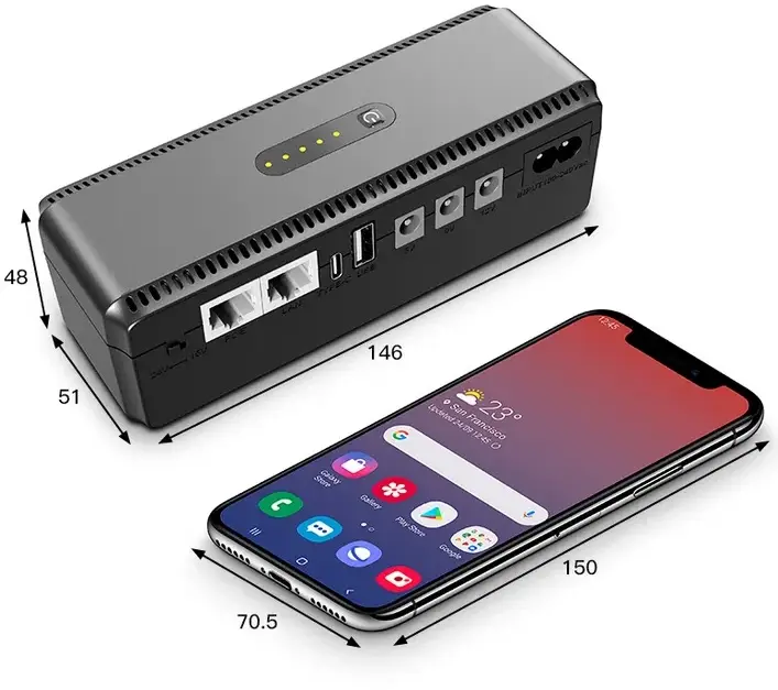 ПортДБЖ для WiFi маршрутизатора YEPO Smart DC-UPS New 2025 (10400mAh/DC/5-24V/POE) - фото - №1