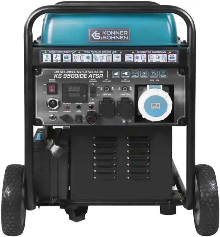 Дизельний інверторний генератор Konner&Sohnen KS 9500IDE ATSR, 230В, 9,5кВт, АВР(ATS), електростартер - фото - №2