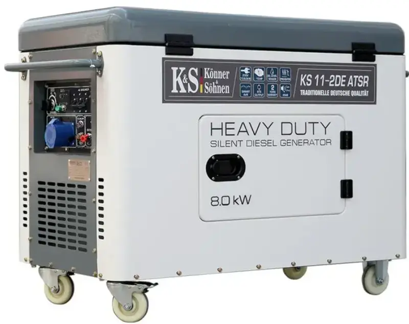 Генератор дизельний Konner&Sohnen KS 11-2DE ATSR 230В 8.0/7.5кВт електростартер 216кг - фото - №4