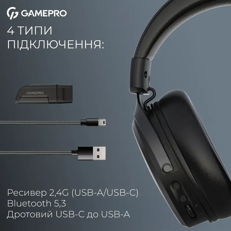 Бездротова ігрова гарнітура GamePro Asgard Skadi (HSW191B) - фото - №5