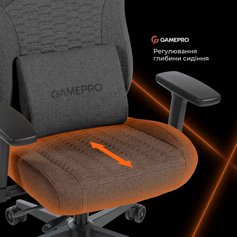 Крісло ігрове GamePro GC760DG Fabric Dark Gray - фото - №10
