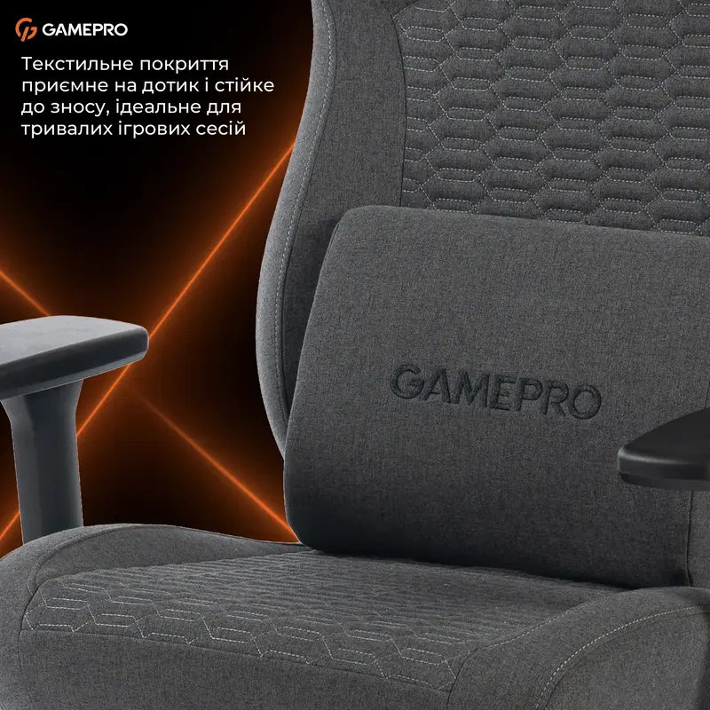 Крісло ігрове GamePro GC760DG Fabric Dark Gray - фото - №13