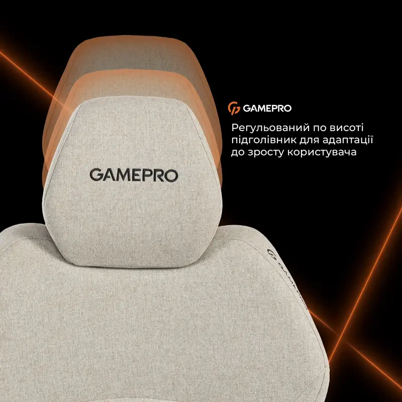 Крісло ігрове GamePro GC760LG Fabric Light Gray - фото - №10