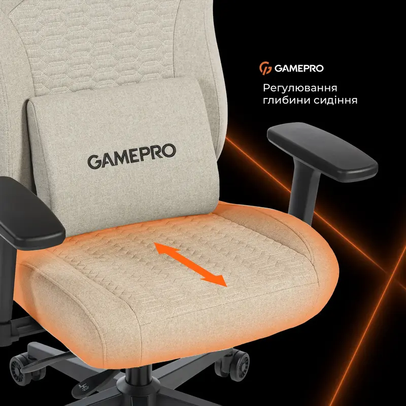 Крісло ігрове GamePro GC760LG Fabric Light Gray - фото - №11