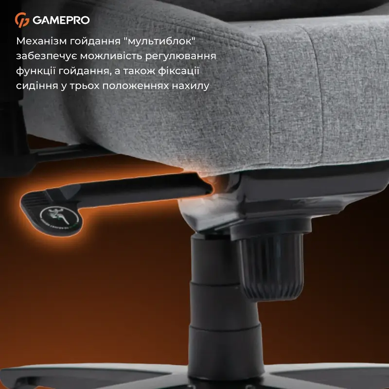 Крісло ігрове GamePro GC775DG Fabric Gray - фото - №11