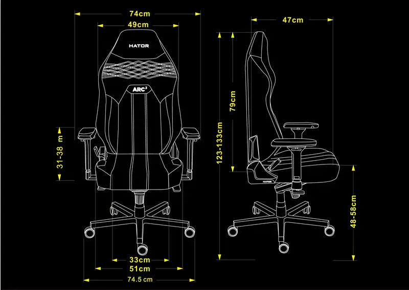 Ігрове крісло HATOR Arc 3 S PU (HTC3400S) Black - фото - №12