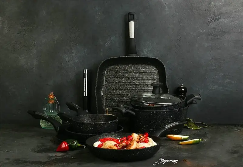 Каструля POLARIS Monolit-20C ков.ал., 2,3 л чорний (015248) - фото - №7