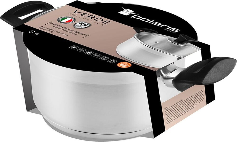 Каструля POLARIS Verde-24C нерж. сталь 5 л (015144) - фото - №6