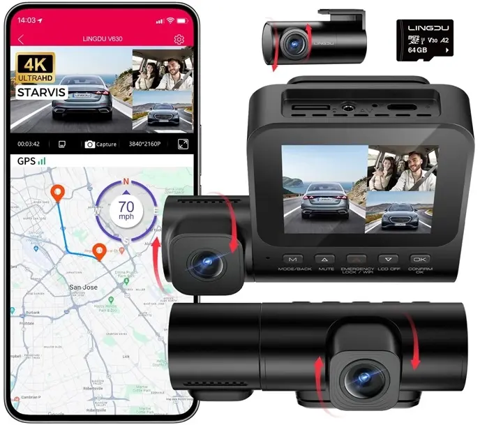 Відеореєстратор LINGDU Dash Cam V630 - фото - №5