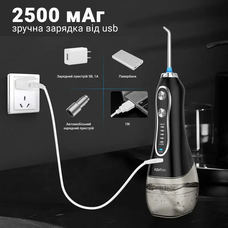 Ирригатор H2OFloss HF-6Р Black - фото - №9